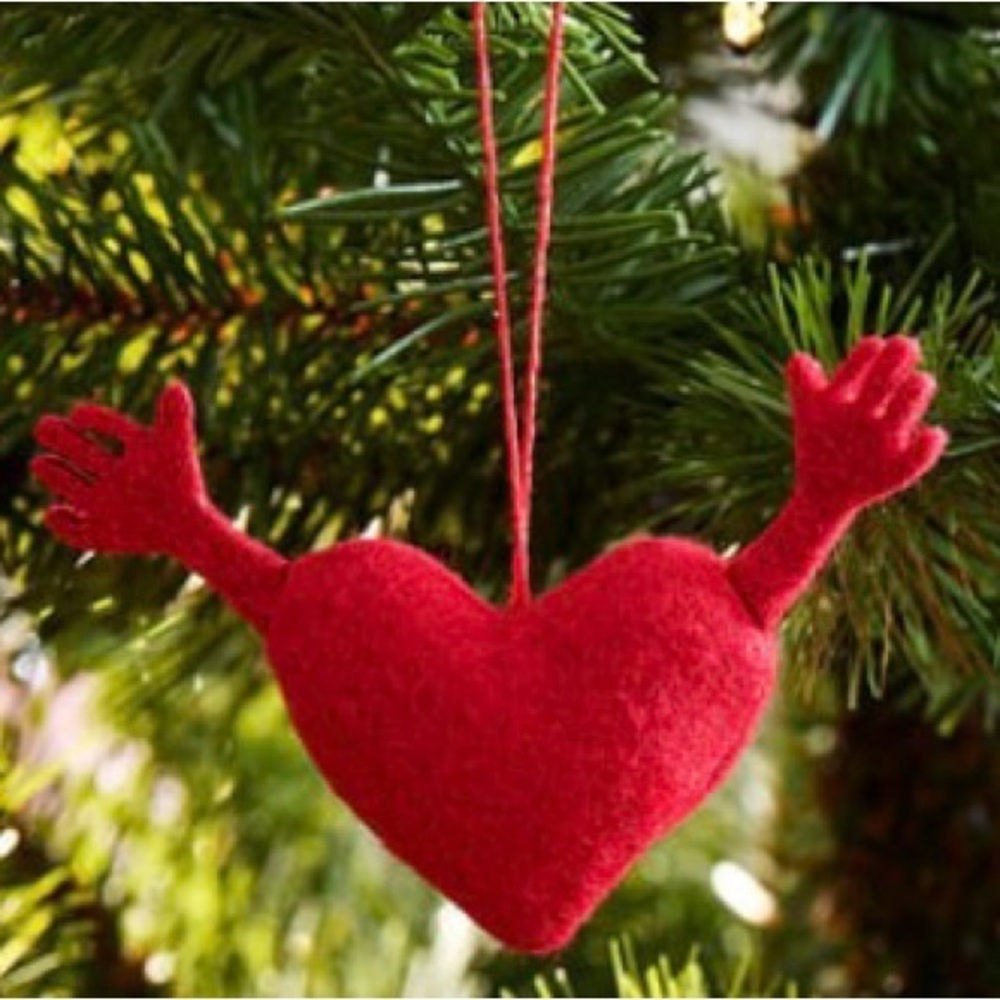 3-pc IKEA Red Heart tree Ornaments Valentine’s Day LOVE holiday fabric decor new